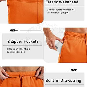 Pantalones Cortos Casuales de Malla para Hombre, Cintura Elástica, Color Sólido, Tejido Transpirable y Ecológico, para Actividades al Aire Libre de Verano - Product Image 3