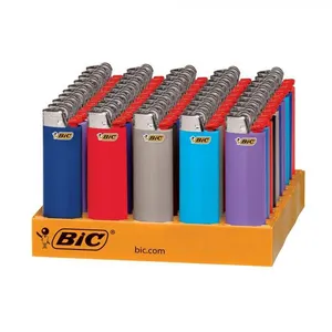 ที่มีคุณภาพสูงพลาสติก Bic ก๊าซไฟแช็ก/ทิ้งคริกเก็ตไฟแช็กที่มีโลโก้ที่กำหนดเอง/เติม Bic ไฟแช็ก