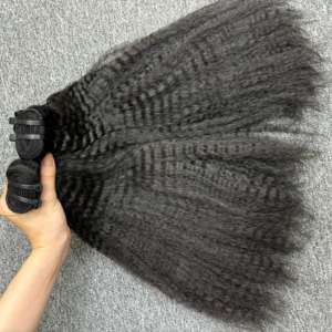 2025 Summer Hot Vietnamese <b>Kinky</b> Curly Double Weft Machine Remy <b>Hair</b> <b>Extensions</b> Bulk 100% Unprocessed Virgin Wig Vietnam <b>Hair</b> - Product Image 1