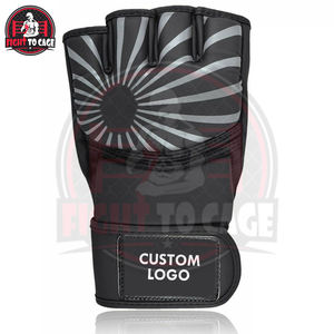 ถุงมือชกมวย MMA ปี 2026 ดีไซน์เฉพาะตัว สีเทา-ดำ หนังไมโครไฟเบอร์ ปิดด้วยแถบตีนตุ๊กแก ครึ่งนิ้ว กันลื่น สายรัดข้อมือปรับได้ - Product Image 3