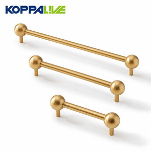 KOPPALIVE <span class=keywords><strong>Tiradores</strong></span> de Latón Sólido Personalizados para Puertas de Gabinetes, Manijas de Níquel Cepillado para Cajones y Armarios, <span class=keywords><strong>Tiradores</strong></span> Dorados para Muebles de Cocina - Product Image 1