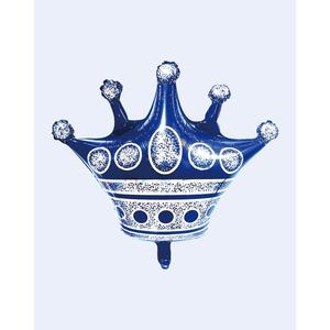 Globo Corona Azul de 76 cm, Decoración para Fiestas, Globo de Aluminio con Forma de Corona - Product Image 1