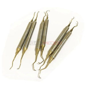 6 uds curetas dentales básicas Gracey mango hueco chapado en oro curetas Gracey de alta calidad instrumentos médicos de acero inoxidable - Product Image 2
