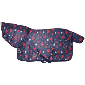 Alfombra de caballo de malla combinada portátil de Grado Superior 100% con forro de nailon con estampado de estrellas hecho en La India - Product Image 1