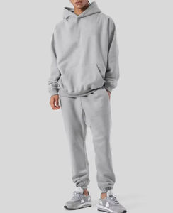 Conjunto Deportivo de Invierno de Diseño Personalizado de Fábrica, 100% Algodón, Sudadera con Capucha y Pantalones de Chándal de Felpa, Conjuntos para Correr, Unisex, Talla Grande - Product Image 5