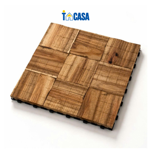 Interlocking Wood Deck Tiles 30x30cm Outdoor Waterproof Balcony Flooring DIY Garden Patio Wooden Tiles Solid Wood Decking - Product Image 3