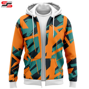 Custom Sublimation Hoodies French Terry Pullover <b>Zipper</b> Hoodie Sweatshirts Adult Kids Plain Color Full Sublimation Hoodie - Product Image 4