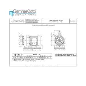 Pompe a turbina di alta qualità modello HTT 2000 PP PVDF con motore 0,37kw IEC 71 2P in plastica pompa dell'acqua magnetica - Product Image 3