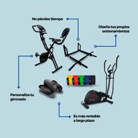 Mobiclinic Home Gym Fitness Pack incluye tubos elásticos Pedal ejercitador Pull-Up Bar bicicleta estacionaria elíptica Body Building