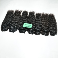 Rambut Asli India Keriting Alami 100% Tanpa Kusut Tanpa Rontok Ujung Rambut Tunggal Ekstensi Rambut Manusia