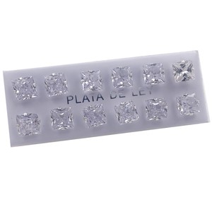 Trendy 6-Pair <b>Stud</b> <b>Earrings</b> with 7x7 mm Square Cubic Zirconia Garnet <b>Amethyst</b> Diamond Gold Plated Rose Gold Main Material Gold - Product Image 2