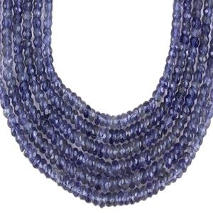 13นิ้วเส้นใยยาวธรรมชาติ iolite อัญมณีเหลี่ยมเพชรพลอย rondelle ลูกปัดทำเครื่องประดับแฟชั่นสร้อยคอทำด้วยมือ - Product Image 1