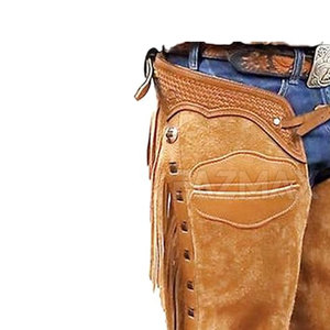 Breathable Leather <b>Chaps</b> With Adjustable Fit Ideal for Outdoor Riding Workwear Safety Gear In Adult Size - Product Image 6