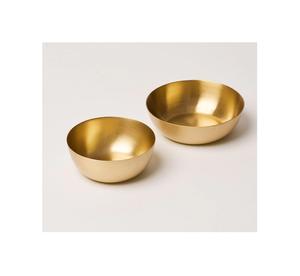 Bol de service rond en acier inoxydable avec finition dorée élégante et de qualité supérieure pour servir les salades desserts - Product Image 3