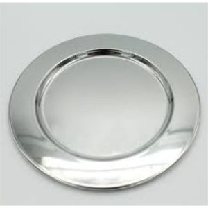 Plato Base de Metal Dorado de 33 cm al por Mayor, Plato Base Redondo de Acero Inoxidable Martillado, Vajilla, Plato Base de Metal Hecho a Mano - Product Image 6