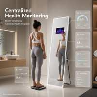 Miroir Mural LED Intelligent Écologique à 3 Modes de Couleur, Grand Format, Personnalisable, Bluetooth, pour Dressing