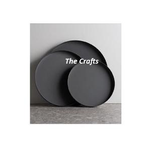 Plateau de service de collations de couleur noire en bois ensemble de quatre tailles différentes plateau de service de nourriture pour Hotelware - Product Image 5