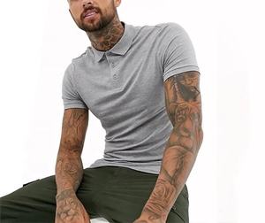 Vente en gros de t-shirts polo décontractés personnalisés pour hommes Vêtements surdimensionnés respirants de couleur unie pour un usage quotidien - Product Image 2