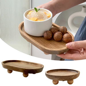 Plateau rond en bois de conception classique plateau de piédestal en bois bougeoir plateau de savon pour la décoration intérieure pas cher en gros du Vietnam - Product Image 3