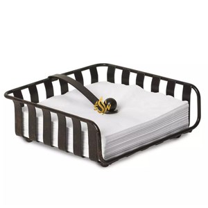 Distributeur de stockage de porte-serviettes de haute qualité en fer de couleur noire pour la maison, la table à manger ou l'hôtel à bas prix - Product Image 1
