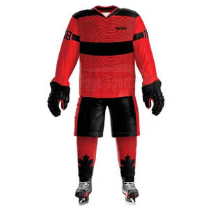 Cómodo uniforme de hockey sobre hielo de tamaño personalizado en stock 100% poliéster hecho uniforme de hockey sobre hielo - Product Image 2