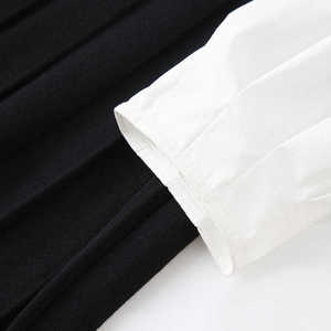 Tùy Chỉnh OEM Nhà Sản Xuất Quần Áo Womens Giản Dị Chắp Vá Maxi Dress Màu Sắc Cổ Điển Khối Đan Pleated Dress Với Tie Eo - Product Image 5