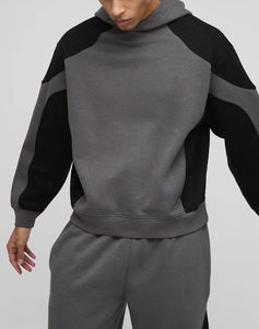 Ensemble survêtement pour homme en coton 100% de haute qualité, logo imprimé sur écran personnalisé, poids moyen, hiver, taille plus, 2 pièces - Product Image 5