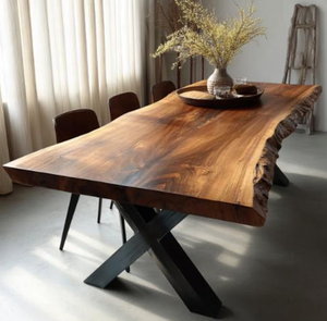 Table à manger moderne carrée en chêne blanc avec pieds réglables en acier pour l'extérieur et la maison - Product Image 1