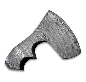 Tête de hache en acier Damas personnalisable de style nordique, style viking, barbe, hachette DIY, 5 lames de coupe, qualité industrielle, forgée à la main - Product Image 3