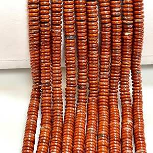 Natural Faceted Rondelle Shape <b>Red</b> Jasper Gemstone <b>Beads</b> 4mm Loose Strands for Jewelry Making and Healing - Product Image 5