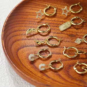 High Quality Wholesale 925 Sterling Silver Vintage Earrings 18k Gold Plated Drop Dangle Hoop Earrings For Women