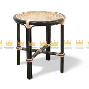 Tabouret rond en rotin rustique du Vietnam artisanat de meubles en matériau naturel pour meubles d'extérieur pour enfants - Product Image 2