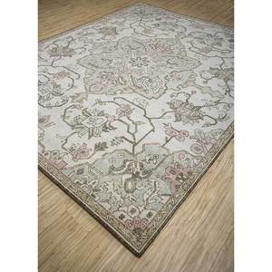 Tapis en laine noué à la main Erbe Ivory, grand format, motif médaillon rectangulaire en puzzle, pour salon, chambre, couloir - Tapis GS-21 - Product Image 2