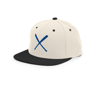 Casquette snapback grise à 6 panneaux avec broderie du logo X bleu, visière noire, unisexe, décontractée, style baseball - Product Image 3