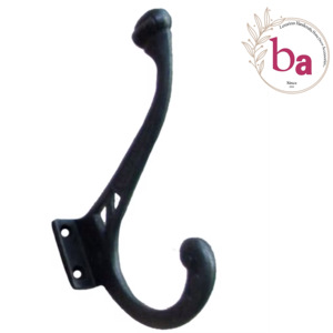 Antique <b>Black</b> Cast Iron <b>Coat</b> and Hat <b>Hooks</b> Handcrafted Hardware Product Category <b>Hooks</b> & Rails - Product Image 1