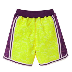 Pantalones Cortos de Baloncesto para Hombre, 100% Poliéster, Corte Holgado, Rayas, Cintura Elástica, Estampado Completo, Doble Malla - Product Image 5