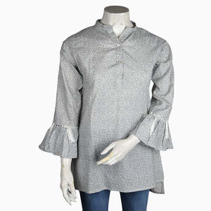 Haut imprimé pour femme - Gris clair - Product Image 3