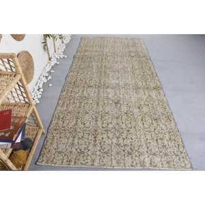 พรมตุรกีวินเทจ ขนาด 4.1x9.1 ฟุต (125x277 ซม.) พรมขนสัตว์โมร็อกโกสีเบจ - Product Image 1