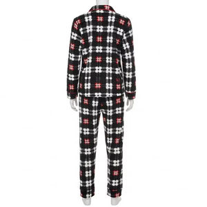 <b>Thermal</b> Flannel Pajama Set Soft Warm <b>Long</b> <b>Sleeve</b> <b>Top</b> and Pants Sleepwear for Men <b>Women</b> Winter Home Wear Wholesale OEM - Product Image 2
