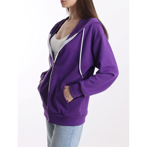 Sweat-shirts à capuche oversize pour femmes de qualité supérieure, en coton, à col rond, à fermeture éclair, avec motifs graphiques, pour un usage quotidien - Product Image 3