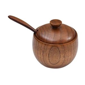 Meilleure vente bol à condiments en bois de luxe salière et pot à épices en bois naturel ustensiles de cuisine de haute qualité outils Gadget - Product Image 3
