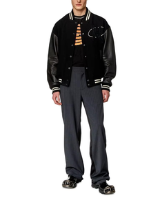 Chaquetas con letras de béisbol de lana con logotipo personalizado 2024 para hombre, chaqueta universitaria de manga de cuero en blanco Vintage, botón informal para invierno - Product Image 1