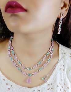 Handmade Multilayer Brass Choker Necklace Set <b>White</b> Pearls Stones for Weddings Engagements Anniversaries Parties Great Gift Idea - Product Image 2