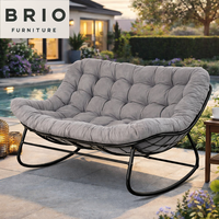 Nouvelle vente chaude : Fauteuil à bascule d'intérieur pour couple, fauteuil moderne à deux places, fauteuil double, fauteuil de véranda, cadre en métal, mobilier de patio