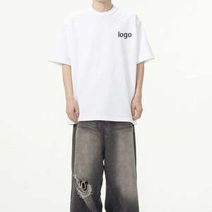 Camiseta lisa de peso pesado clásica personalizada, camisetas transpirables cómodas de talla grande para hombre, camiseta Vintage con cuello redondo - Product Image 4