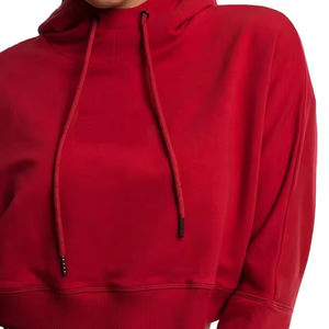 OEM personalizado al por mayor de alta calidad de manga larga pulóver Top recortado francés Terry algodón sudaderas con capucha casuales para las mujeres - Product Image 6