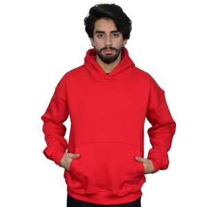 Sudadera con Capucha Rojo Intenso de Algodón Americano Sin Impuestos de Importación para Hombre, Felpa Suave, Personalizable, Estilo Urbano, Cálida e Informal, Hecho en EE. UU. - Product Image 1
