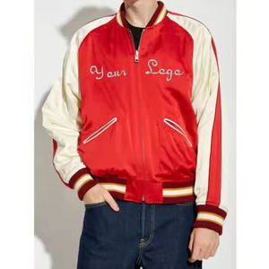 Chaqueta Bomber de Satén de Alta Calidad para Hombre, Estilo Varsity con Cierre de Cinturón, Venta al Por Mayor para Invierno - Product Image 1