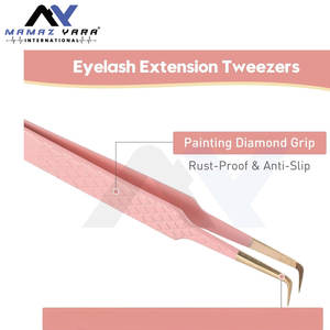 Pinces à épiler professionnelles pour extensions de cils, pointe en fibre de précision, outils pour cils avec couleurs personnalisées, pinces à épiler courbées pour volume et isolation - Product Image 3