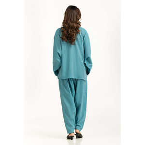 Conjunto de Pantalones Cortos de 2 Piezas en Tela Rib Teñida Dobby, Modelo IPST-55047, Estilo Casual para Verano, Tallas XS a 3XL - Product Image 2